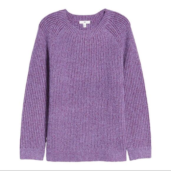 Nordstrom BP. Plaited Stitch Recycled Blend Crewneck Sweater in Purple - Picture 1 of 9